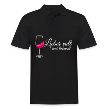 Wein Rotwein Weinglas Weißwein - Männer Poloshirt - Schwarz - Vorne - Kai (181cm)