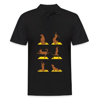 Yoga avec chiens de méditation - Polo Homme - noir - Devant - Kai (181cm)