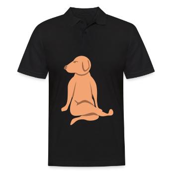 Funny Dog Yoga Dogs Meditation - Men's Polo Shirt - black - Front - Kai (181cm)