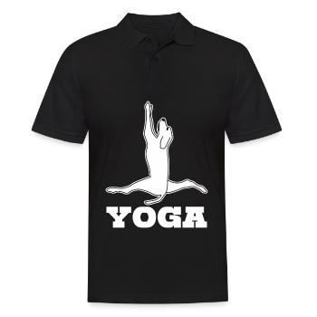 Yoga Hunde Hund Spagat Meditation - Männer Poloshirt - Schwarz - Vorne - Kai (181cm)