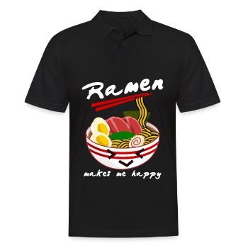 Ramen Anime Noodles Noodle Soup - Men's Polo Shirt - black - Front - Kai (181cm)
