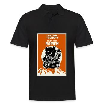 ramen cat noodles noodle soup - Men's Polo Shirt - black - Front - Kai (181cm)