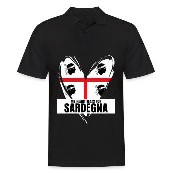 Sardegna Sardinia Heart Sardinia - Men's Polo Shirt - black - Front - Kai (181cm)