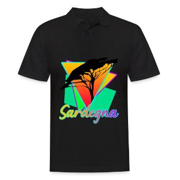 Sardinien Sardegna Retro Sardinia - Men's Polo Shirt - black - Front - Kai (181cm)