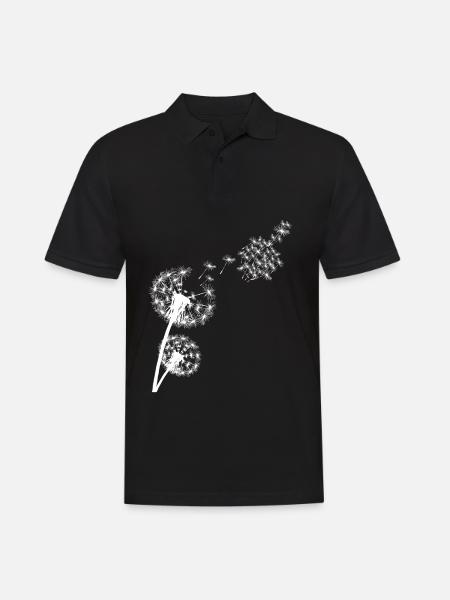 Mittelfinger Pusteblume Beleidigung - Männer Poloshirt - Schwarz