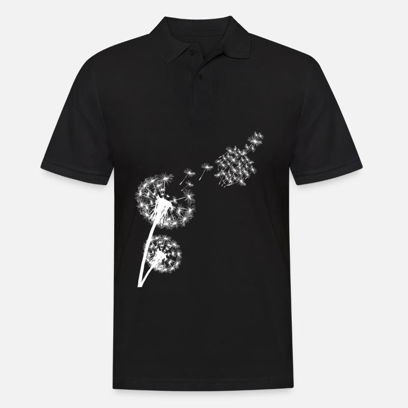 Mittelfinger Pusteblume Beleidigung - Männer Poloshirt - Schwarz