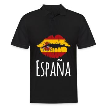Spanien Lippen Spanisch Urlaub - Männer Poloshirt - Schwarz - Vorne - Kai (181cm)