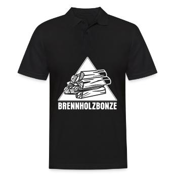 Brennholz Feuerholz Kamin Lagerfeuer - Männer Poloshirt - Schwarz - Vorne - Kai (181cm)