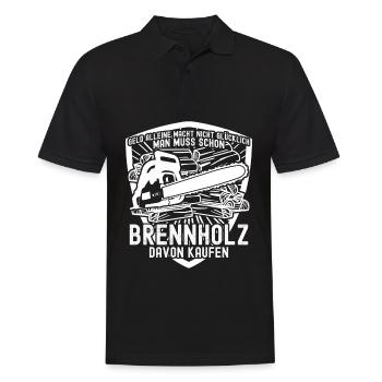 Feuerholz Kamin Lagerfeuer Brennholz - Männer Poloshirt - Schwarz - Vorne - Kai (181cm)