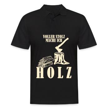 Brennholz Kamin Feuer Holz Feuerholz - Männer Poloshirt - Schwarz - Vorne - Kai (181cm)
