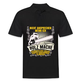 Kettensäge Brennholz Feuerholz Motorsäge - Männer Poloshirt - Schwarz - Vorne - Kai (181cm)