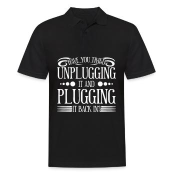 Informatiker Computer Informatik Admin - Männer Poloshirt - Schwarz - Vorne - Kai (181cm)