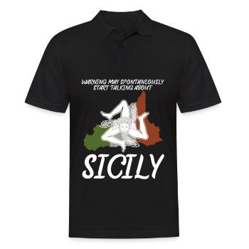 Sizilien Italien Italienische Flagge - Männer Poloshirt - Schwarz - Vorne - Kai (181cm)
