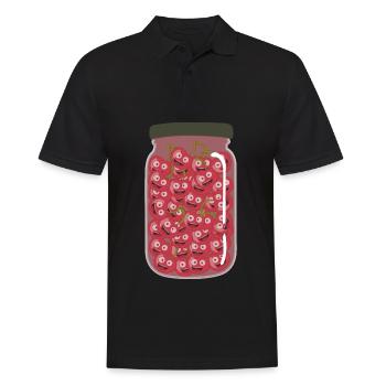 Cherries in a jar Cherry - Men's Polo Shirt - black - Front - Kai (181cm)