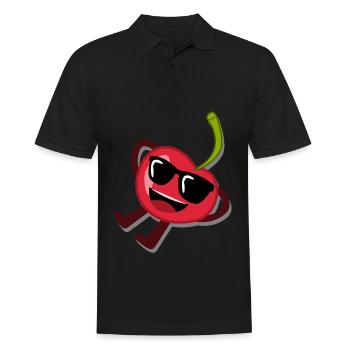 Cherry with sunglasses Cherries - Men's Polo Shirt - black - Front - Kai (181cm)