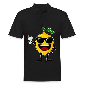 Zitronen Party Zitrone - Männer Poloshirt - Schwarz - Vorne - Kai (181cm)