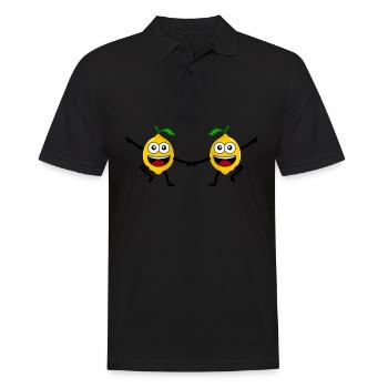 Zitronen tanzen Boogie Woogie Zitronen - Männer Poloshirt - Schwarz - Vorne - Kai (181cm)