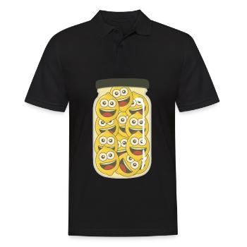 Zitronen im Glas Zitrone - Männer Poloshirt - Schwarz - Vorne - Kai (181cm)