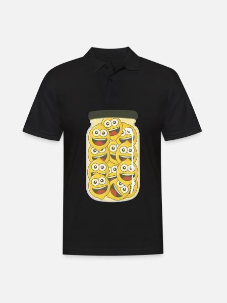 Zitronen im Glas Zitrone - Männer Poloshirt - Schwarz