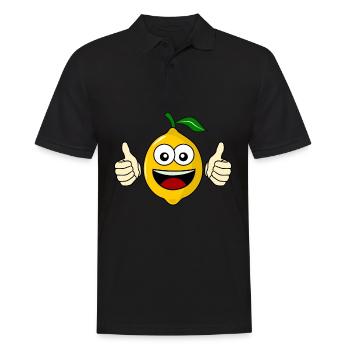 Zitronen Motivation Zitrone - Männer Poloshirt - Schwarz - Vorne - Kai (181cm)
