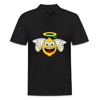 Zitronen Engel Zitrone - Männer Poloshirt - Schwarz - Vorne - Kai (181cm)