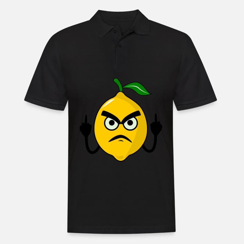 Zitronen Mittelfinger Zitrone - Männer Poloshirt - Schwarz