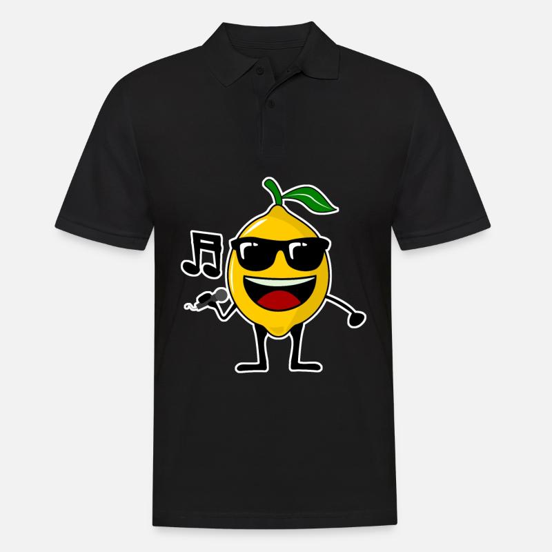 Zitrone singt Musik Zitronen - Männer Poloshirt - Schwarz