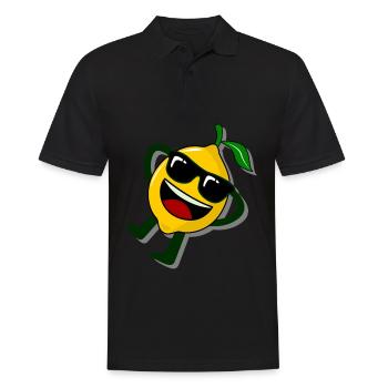 Zitrone entspannte Zitronen - Männer Poloshirt - Schwarz - Vorne - Kai (181cm)
