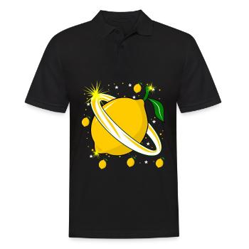 Zitrone im Weltraum Zitronen - Männer Poloshirt - Schwarz - Vorne - Kai (181cm)