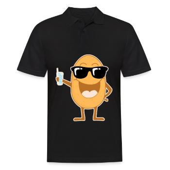 Party Kartoffel mit Sonnenbrille - Männer Poloshirt - Schwarz - Vorne - Kai (181cm)