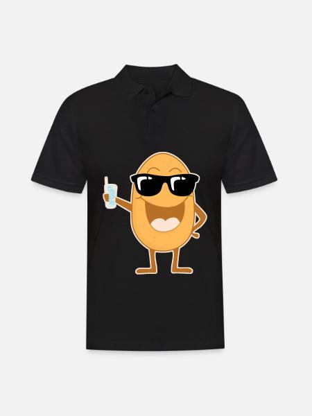Party potato with sunglasses - Men's Polo Shirt - black