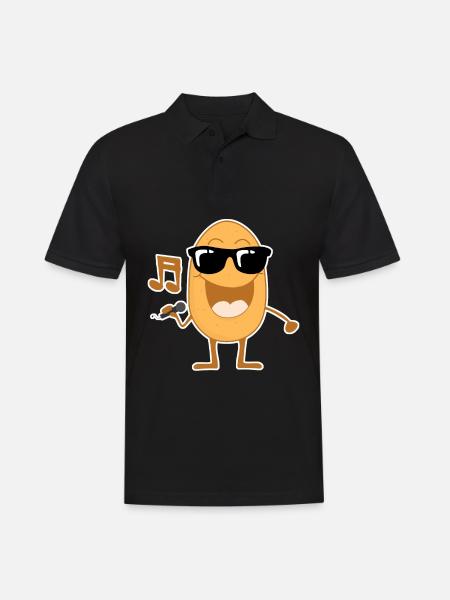 Singing Potato Music Potatoes - Men's Polo Shirt - black
