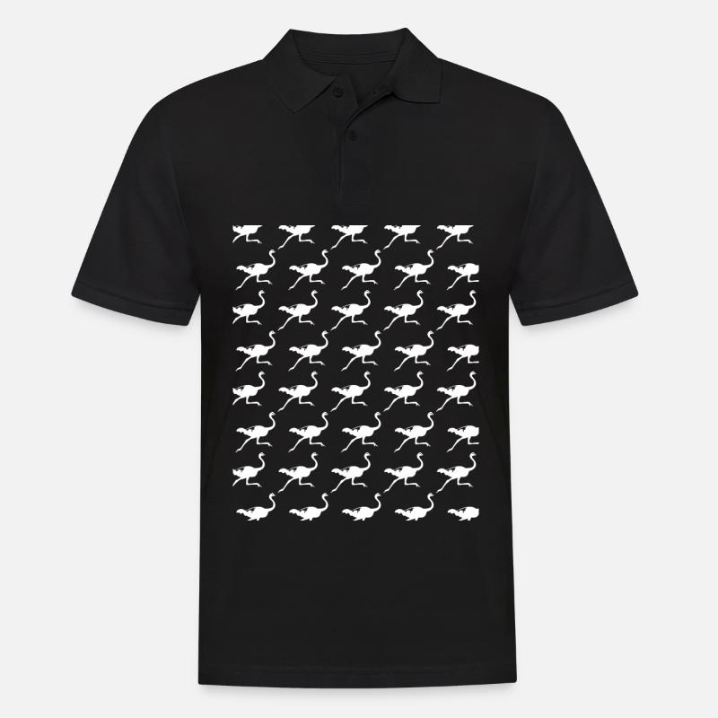 Running Ostrich - Männer Poloshirt - Schwarz