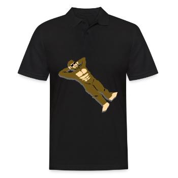 Bigfoot is located on the beach - Men's Polo Shirt - black - Front - Kai (181cm)