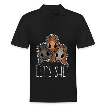 Shetlandpony Shetland Pony Shetty - Männer Poloshirt - Schwarz - Vorne - Kai (181cm)