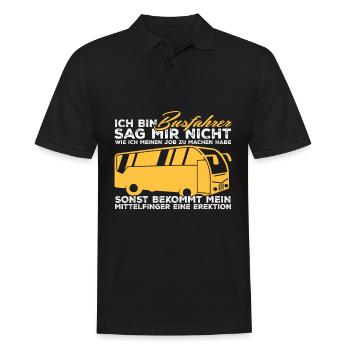 Busfahrer Bus Linienbus - Männer Poloshirt - Schwarz - Vorne - Kai (181cm)