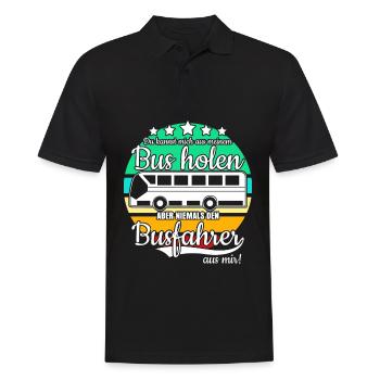 Linienbus Bus Busfahrer - Männer Poloshirt - Schwarz - Vorne - Kai (181cm)