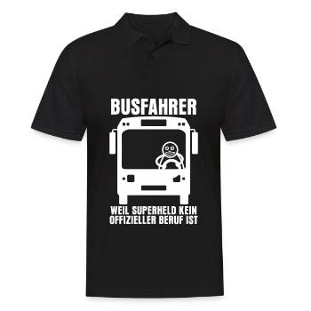 Busfahrer Busfahrerin Linienbus - Männer Poloshirt - Schwarz - Vorne - Kai (181cm)