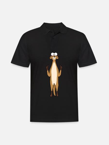 Suricate lève le pouce - Polo Homme - noir
