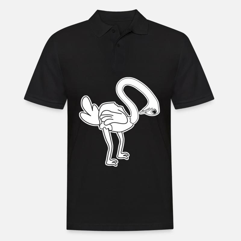 Funny Ostrich - Männer Poloshirt - Schwarz