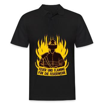 Freiwillige Feuerwehr Jugendfeuerwehr - Männer Poloshirt - Schwarz - Vorne - Kai (181cm)
