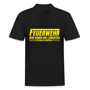 Jugendfeuerwehr Spruch Feuerwehr - Männer Poloshirt - Schwarz - Vorne - Kai (181cm)