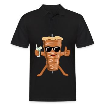 Doner kebab avec lunettes de soleil brochette kebab - Polo Homme - noir - Devant - Kai (181cm)