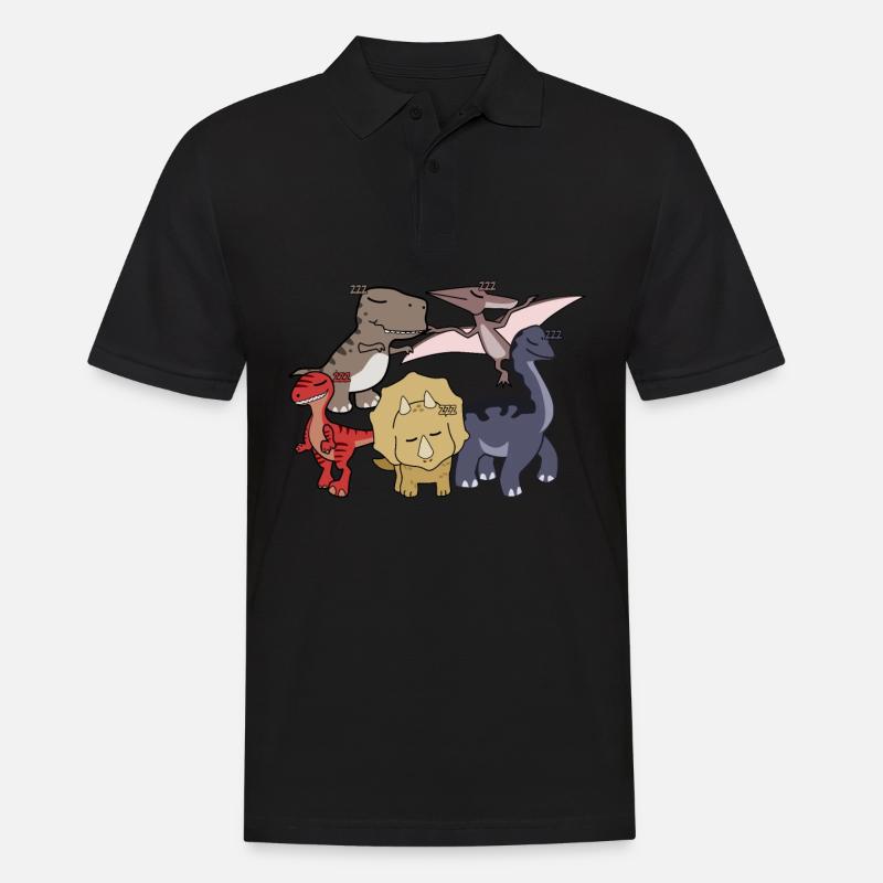 schlafende Dinosaurier - Männer Poloshirt - Schwarz