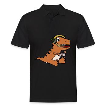 Jeux de dinosaures joueurs - Polo Homme - noir - Devant - Kai (181cm)