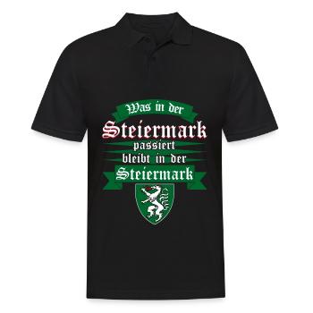 Steiermark Urlaub Österreich - Männer Poloshirt - Schwarz - Vorne - Kai (181cm)