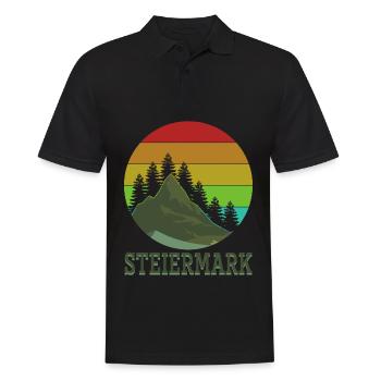 Steiermark Urlaub - Männer Poloshirt - Schwarz - Vorne - Kai (181cm)