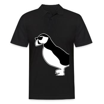 Puffin with sunglasses puffins - Men's Polo Shirt - black - Front - Kai (181cm)