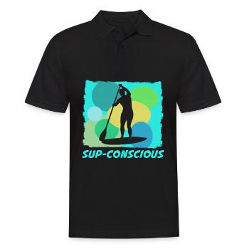 Stand Up Paddling Board - Men's Polo Shirt - black - Front - Kai (181cm)