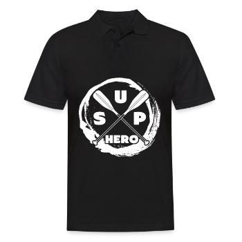 SUP Board Stand Up Paddling - Men's Polo Shirt - black - Front - Kai (181cm)